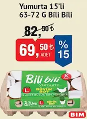 BİLİ BİLİ YUMURTA 15'Lİ 63-72 G